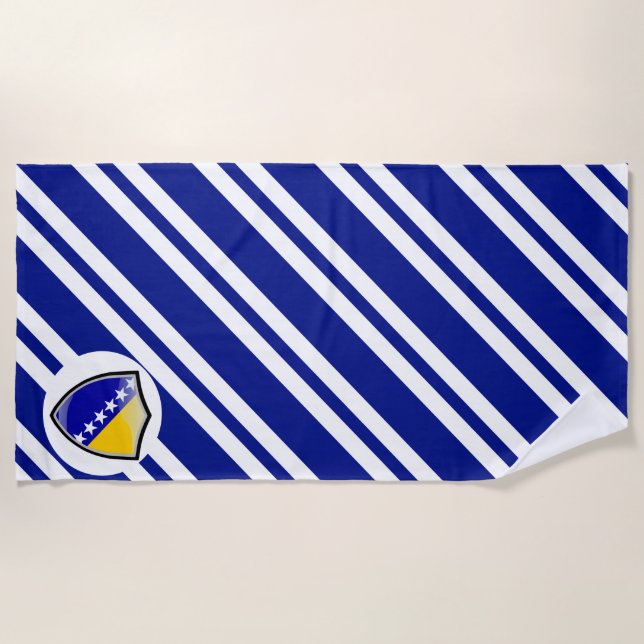 Drapeau bosniaque serviette de plage (Devant)