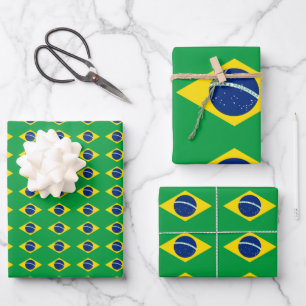 Drapeau brésilien Papier à envelopper Jeu de feu