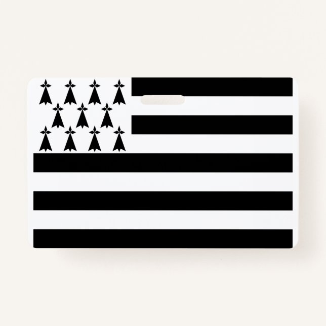 Drapeau breton (Gwenn-ha-du) Badge (Devant)