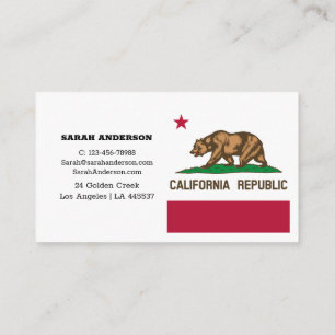 Drapeau californien Élégant Carte de visite / USA