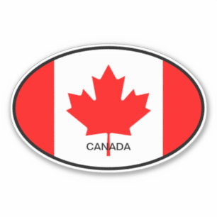 Drapeau canadien oval vinyle autocollant