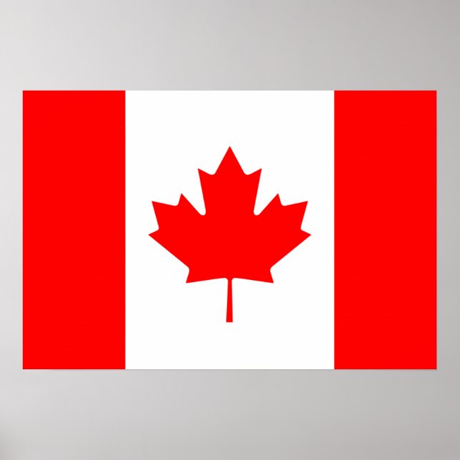 Drapeau canadien Poster de la feuille d'érable rou (Devant)