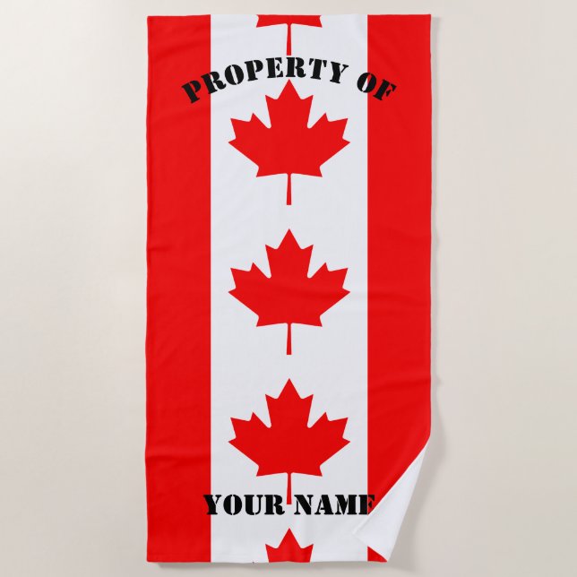 Drapeau canadien serviette de plage personnalisée (Devant)