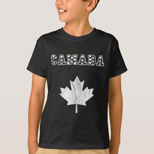 Drapeau Canadien Vintage Maple Leaf T-shirt Canadi (Devant)