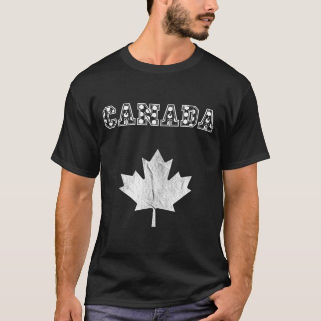 Drapeau Canadien Vintage Maple Leaf T-shirt Canadi (Devant)