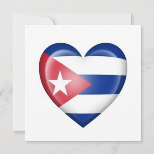 Drapeau cardiaque cubain sur blanc
