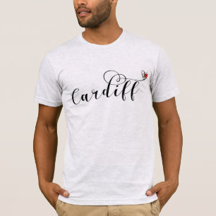 Drapeau Cardiff Coeur, Caerdydd, T-shirt Pays de G