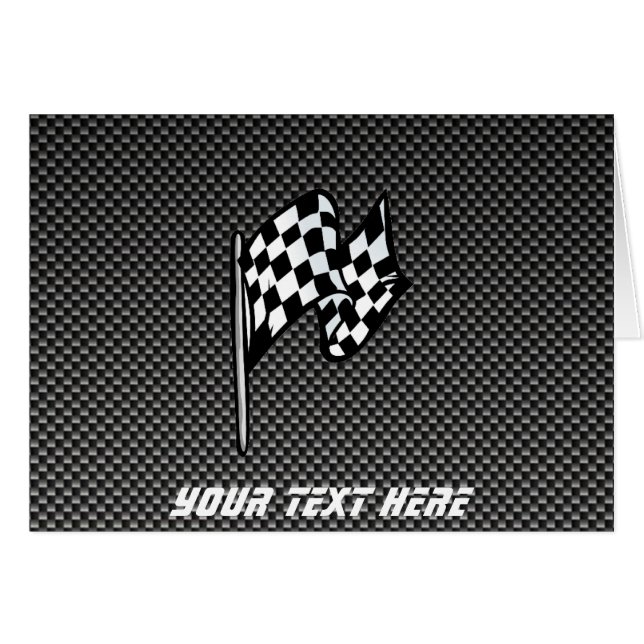 Drapeau Checkered de sembler de fibre de carbone (Devant horizontal)