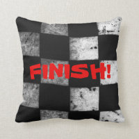 Drapeau Checkered "FINITION !" Coussin