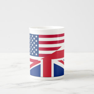 Drapeau citoyen américain et britannique Chine Mug
