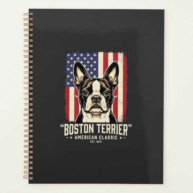 Drapeau Classique Américain Boston Terrier (Devant)