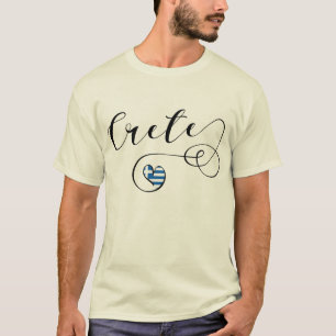 Drapeau Coeur Crète, Grèce, T-shirt Crétois