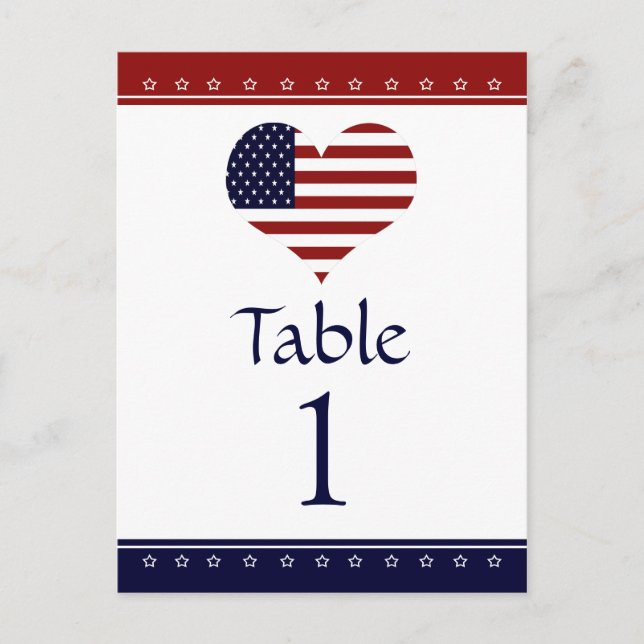 Drapeau Coeur Patriotique Parti Numéro de table Ca (Devant)