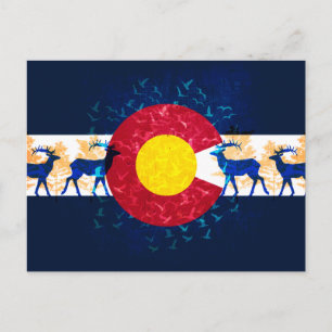 Drapeau Colorado paysage d'art naturel carte posta