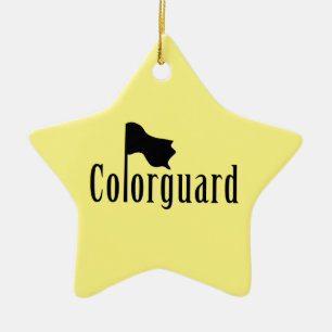 Drapeau Colorguard Texte Ornement en céramique