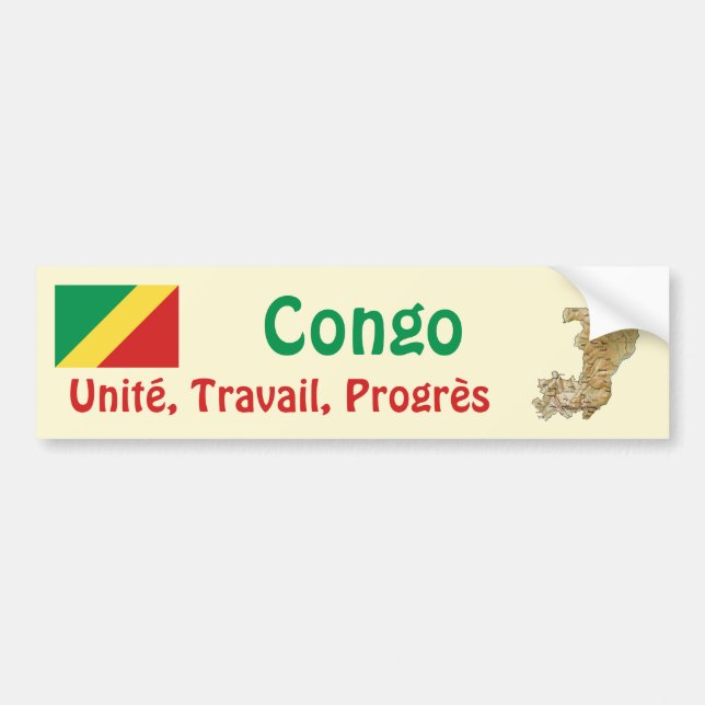 Drapeau Congo-Brazzaville + Sticker de pare-chocs (Devant)