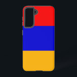 Drapeau Coque Samsung Galaxy S21 d'Arménie<br><div class="desc">Transformez votre Samsung Galaxy S21 en symbole de fierté arménienne avec notre couverture exclusive avec le drapeau de l'Arménie ! Réalisée avec une attention minutieuse aux détails, cette couverture présente fièrement le design emblématique du drapeau arménien. Le drapeau présente trois rayures horizontales de rouge, bleu et orange, avec au centre...</div>