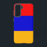 Drapeau Coque Samsung Galaxy S21 d'Arménie<br><div class="desc">Transformez votre Samsung Galaxy S21 en symbole de fierté arménienne avec notre couverture exclusive avec le drapeau de l'Arménie ! Réalisée avec une attention minutieuse aux détails, cette couverture présente fièrement le design emblématique du drapeau arménien. Le drapeau présente trois rayures horizontales de rouge, bleu et orange, avec au centre...</div>