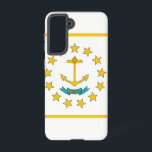 Drapeau Coque Samsung Galaxy S21 de Rhode Island<br><div class="desc">Transformez votre Samsung Galaxy S21 en un symbole de la fierté de Rhode Island avec notre couverture téléphonique exclusive avec le drapeau de Rhode Island! Réalisée avec une attention minutieuse aux détails, cette couverture téléphonique célèbre le riche patrimoine et la fierté culturelle de Rhode Island. Le design est bien en...</div>