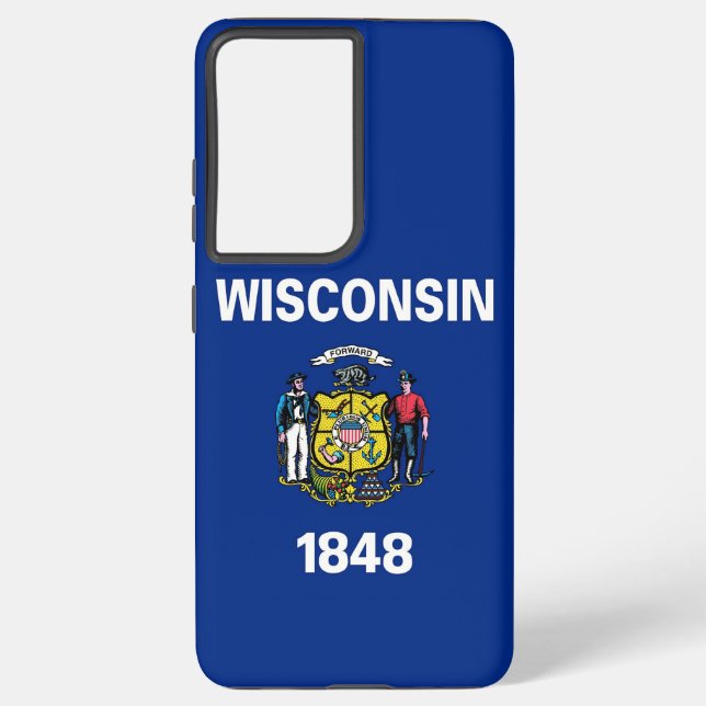 Drapeau Coque Samsung Galaxy S21 Plus du Wisconsin (Verso)