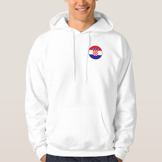 Drapeau Croate Icon Rond Simple Sweat à Capuche (Devant)