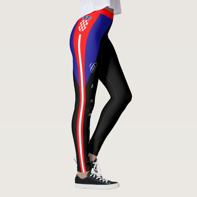 Drapeau croate noir leggings de mode (Droite)