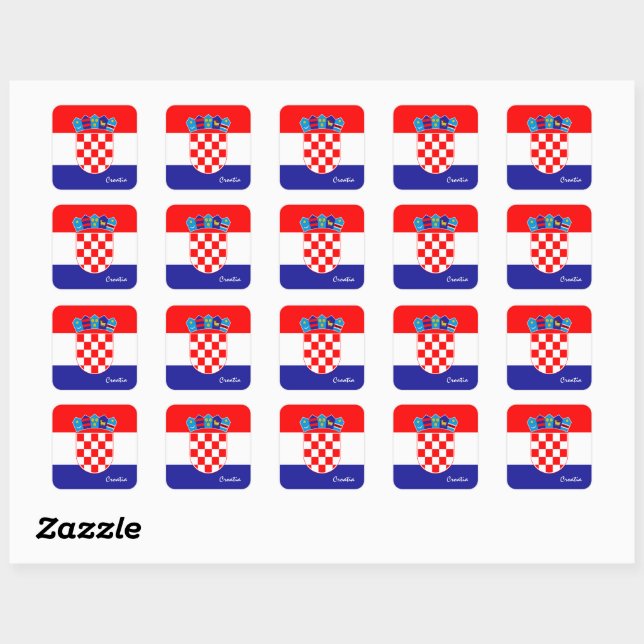Drapeau croate & sticker de mode Croatie/sports (Feuille)