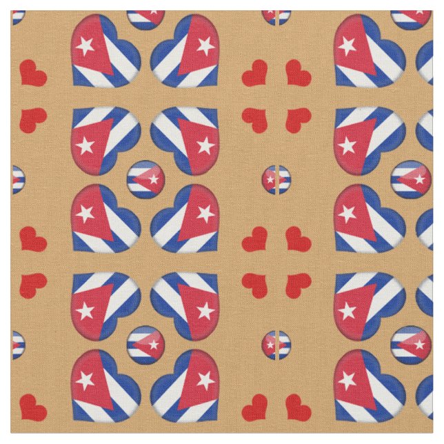 Drapeau cubain et tissu de coeur cubain (Fermer)