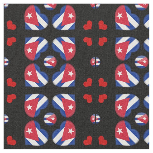 Drapeau cubain et tissu de coeur cubain (Fermer)