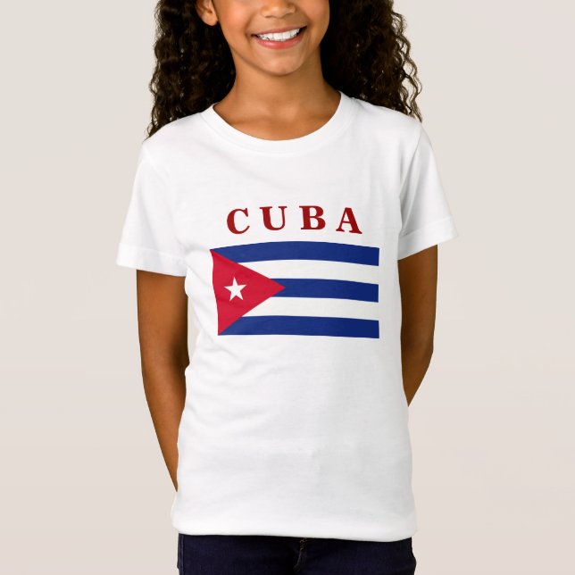 Drapeau cubain, étiqueté, T-Shirt (Devant)
