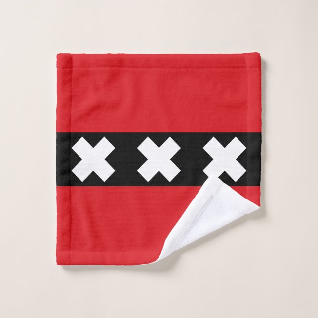 Drapeau d'Amsterdam, Pays-Bas (Gant de toilette)
