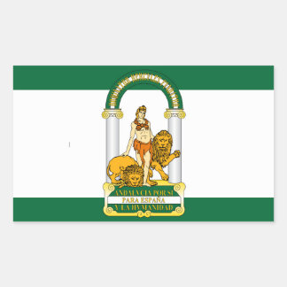 Autocollant Ovale Drapeau Andalousie - 12x8 Cm - Vinyle Résistant 3 Ans - Pour Voiture, Valise, Fenêtre