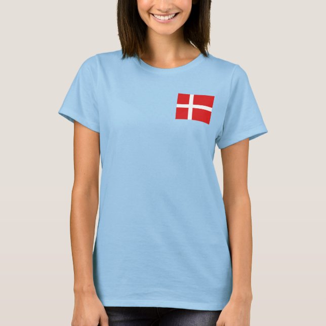 Drapeau Danemark + Carte T-shirt (Devant)