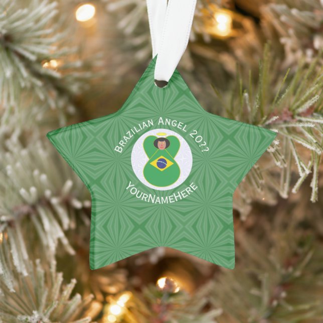 Drapeau d'ange de Noël brésilien personnalisé  (Arbre)