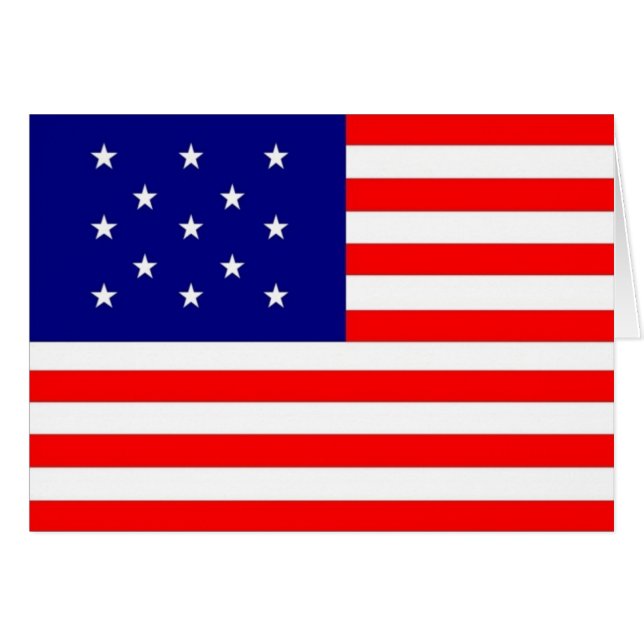 Drapeau de 13 étoiles - carte (Devant horizontal)