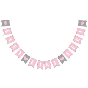 Drapeau de baby shower avec éléphant pour fille