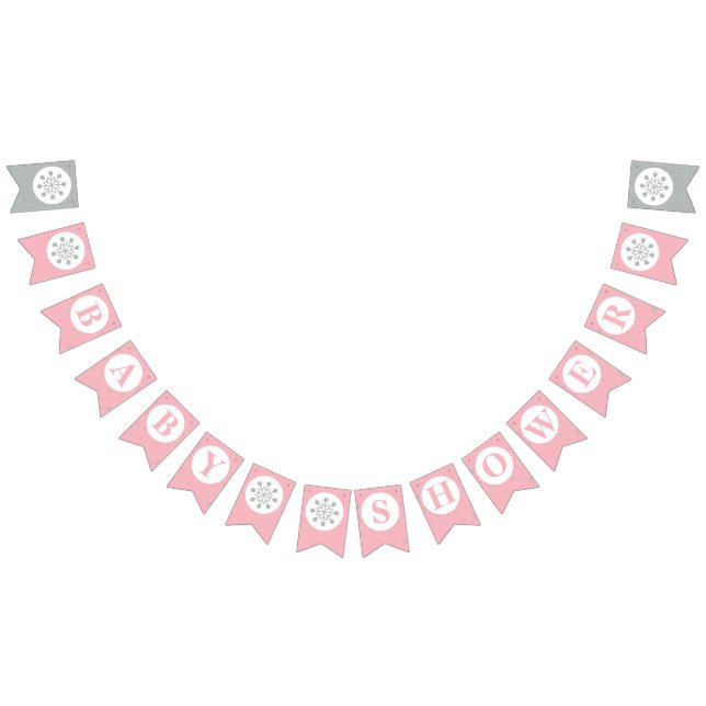 Drapeau de Baby Shower Rose - Fille BabyShower (Tout)