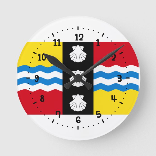 Drapeau de Bedfordshire Carré Horloge murale (Recto)