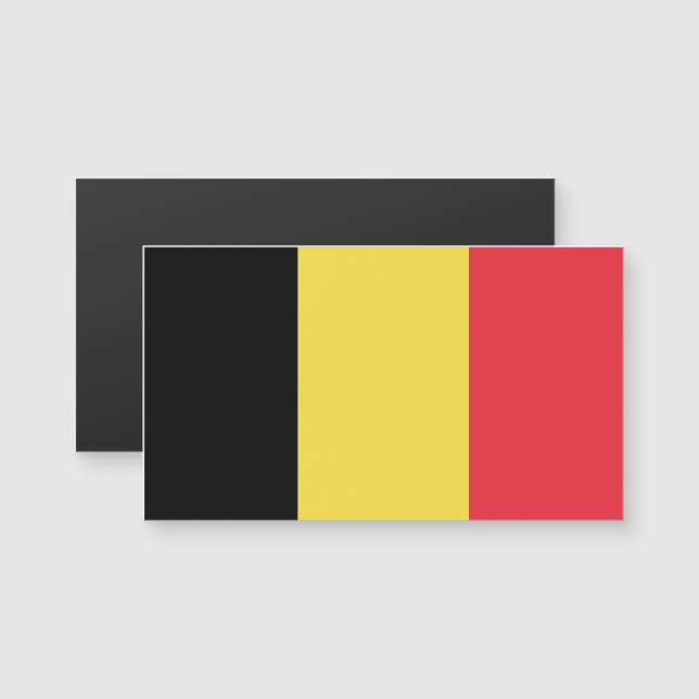 Drapeau de Belgique Cartes de visite magnétiques (Devant / Derrière)