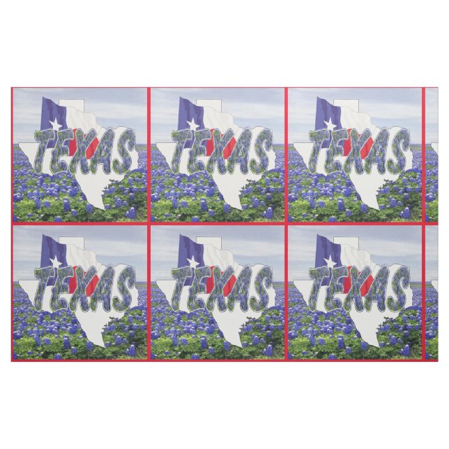 Drapeau de Bluebonnets de Texas et tissu de (Fat Quarter)