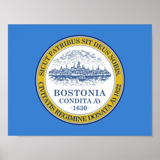 Drapeau de Boston, Poster du Massachusetts (Devant)