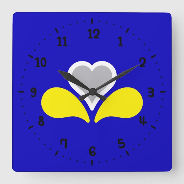 Drapeau de Bruxelles, Belgique Horloge murale Carr (Recto)