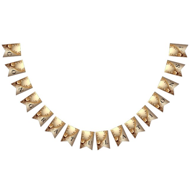 Drapeau de bunting floral orné doré (Tout)