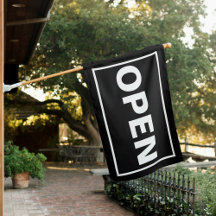Drapeau de bureau ouvert signe certain drapeau
