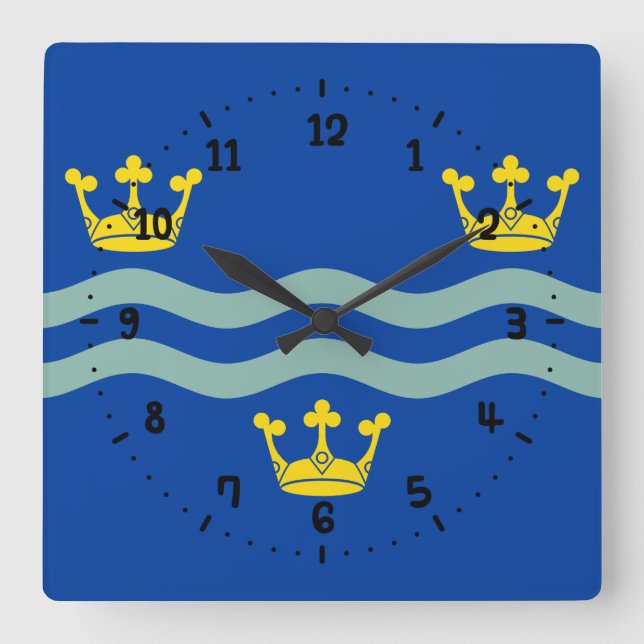 Drapeau de Cambridgeshire Carré Horloge murale (Recto)
