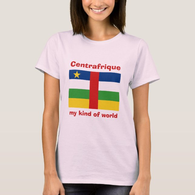 Drapeau de Centrafrique + Carte + T-shirt des (Devant)