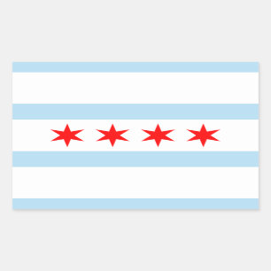 Drapeau de Chicago, Illinois Sticker rectangulaire