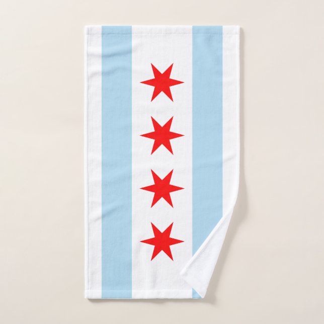 Drapeau de Chicago, l'Illinois (Serviette à main)