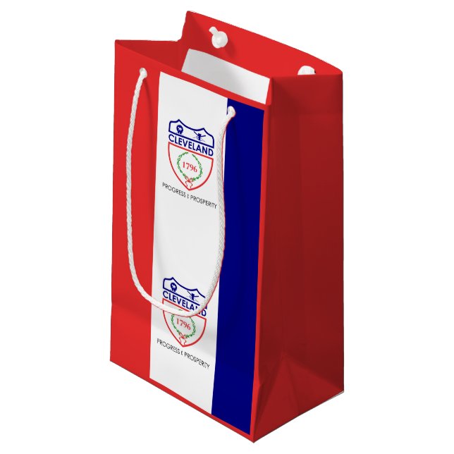 Drapeau de Cleveland, petit sac cadeau de l'Ohio (Devant Angle)