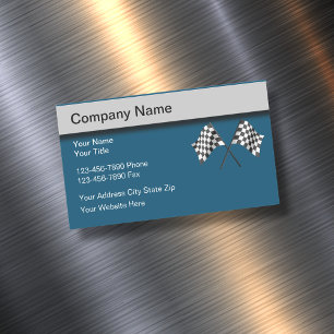 Drapeau de course Magnets Carte de visite automobi